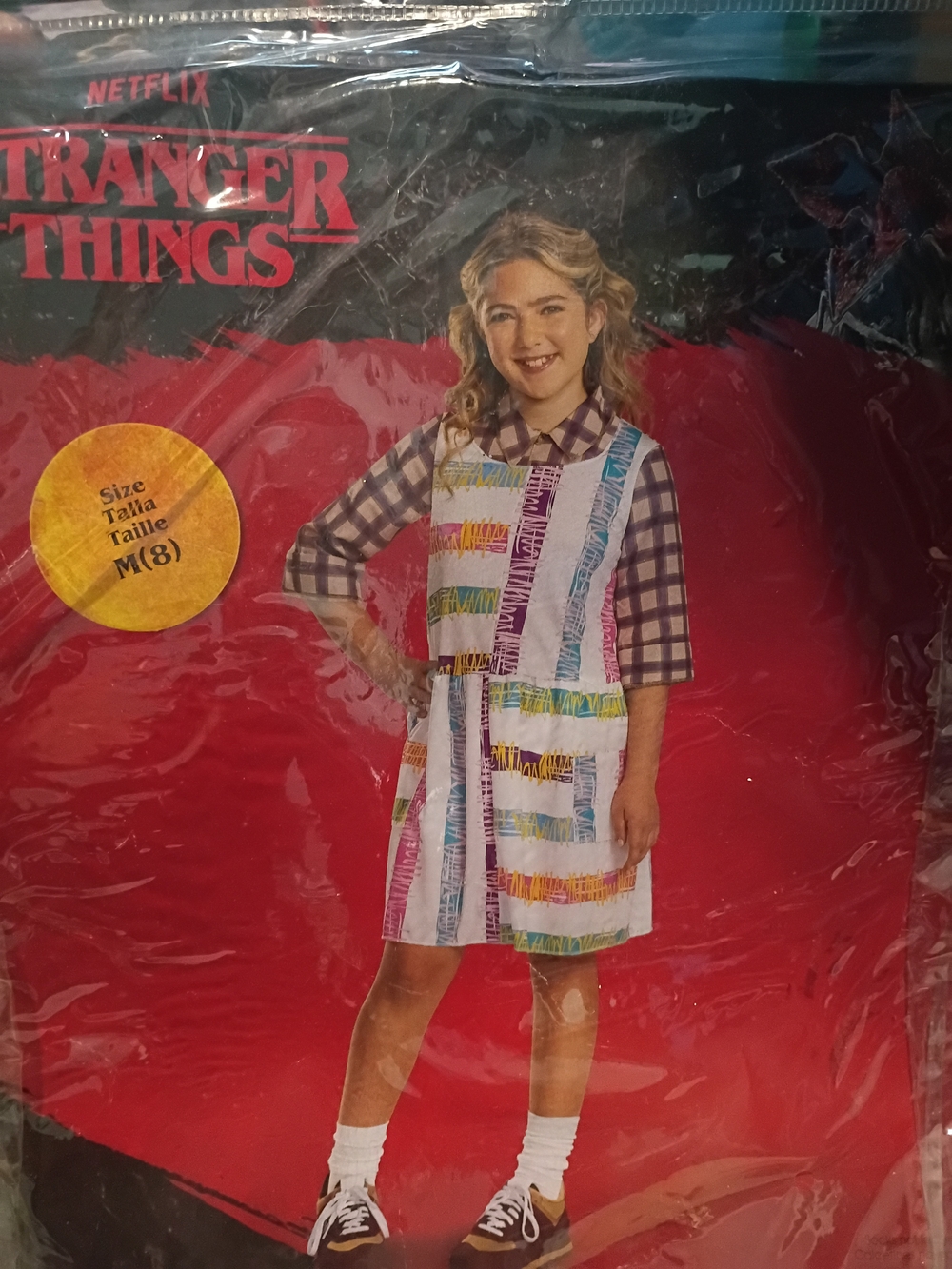 Netflix Stranger Things White Dress with Multicolor Stripe Accents